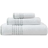 Tommy Bahama - Towel Set, Highly Absorbent Premium Cotton Towels with Embroidered Hem Details, Tropical Inspired Design, Oeko-Tex Certified (Cliff Side Green, 3-Piece)