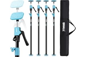 SHALL Cabinet Jack Support Pole, 54-114 in Steel Telescopic Quick Support System Rod, Adjustable 3rd Hand Tool with 154lbs Capacity for Lifting Drywall Cabinet Cargo Bars, 4 Pack w/Storage Bag