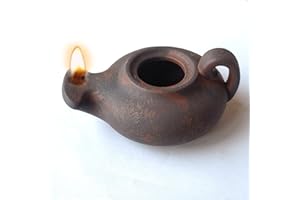 ROOHERD Biblical Oil lam Clay pvintage for Indoor use Vintag Jesus lamp Bible Light Antique Christian Gift Candle Warmer lam