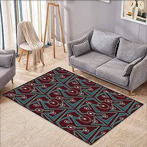 Alfombra Personalizada, diseño Tribal Abstracto Retro, con Detalles