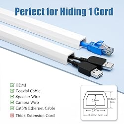 Wall Cord Hider 78in, Soft PVC Cord Covers for
