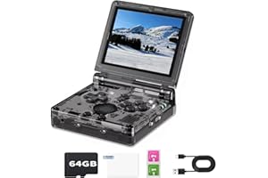 WESICH RG35XXSP Flip Retro Game Console,3.5 Inch IPS Screen 640x480,Built-in 64GB TF Card,with 3300mAh Battery Linux System Classic Game Console,Support HD and TV Output Casual Game Console(Black)