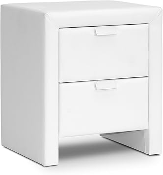 Amazon Com Baxton Studio Frey Upholstered Modern Nightstand White Furniture Decor