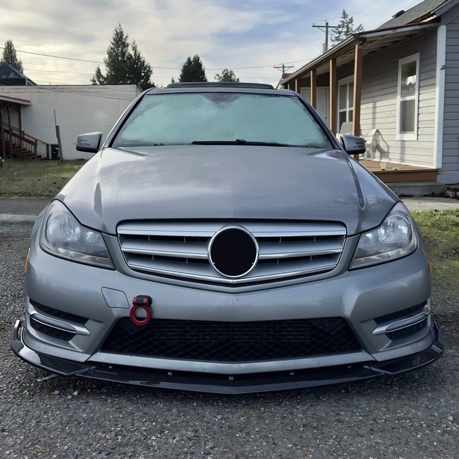 Front Bumper Lip Spoiler Splitter Body Kit For Mercedes For Benz W204 C180 C200 C250 C300 C350 2008 2014 Glossy Black I3204296334