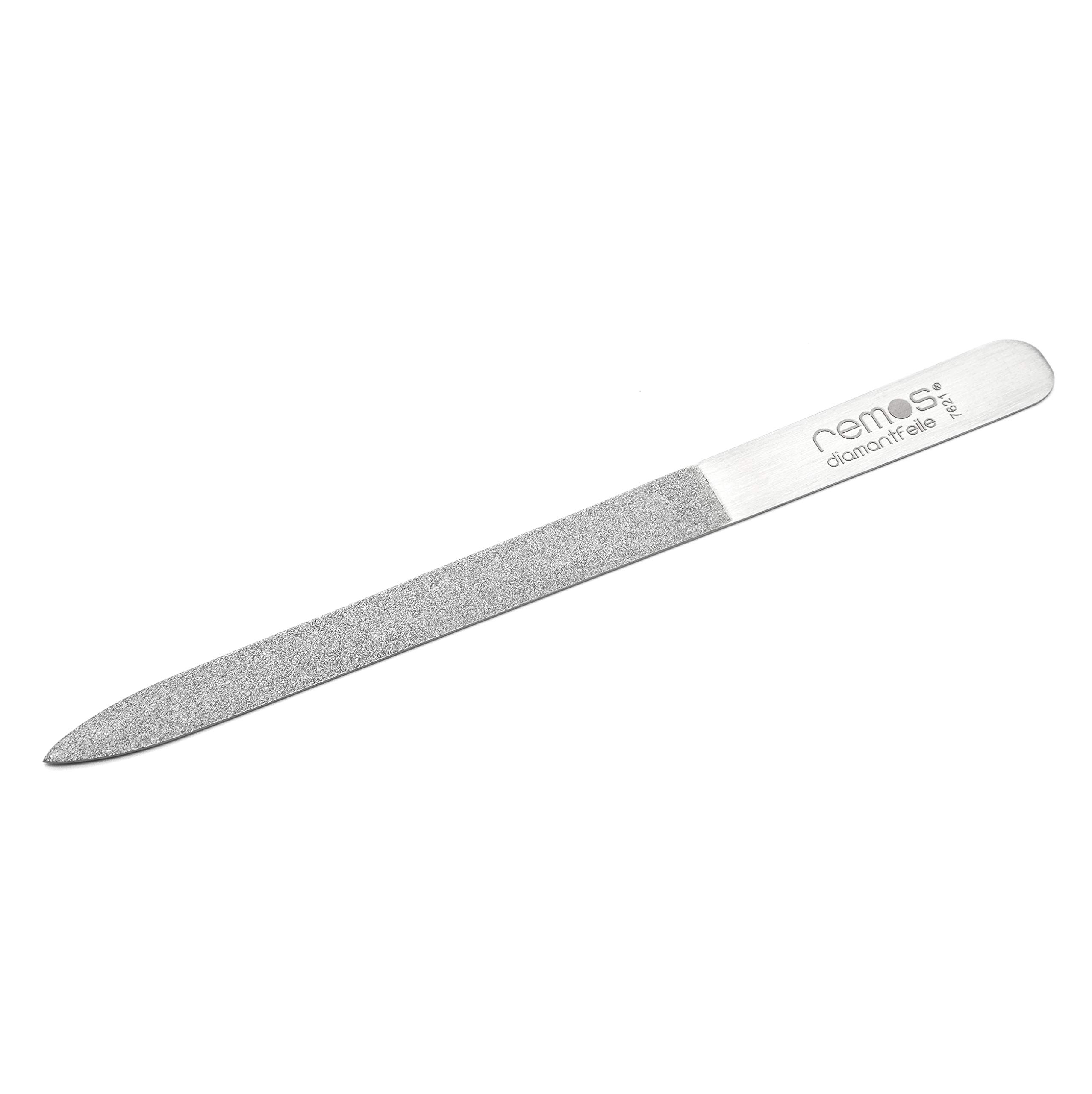 REMOS Diamond Nail File 15cm with Rough and fine Diamond Coating Stainless Steel