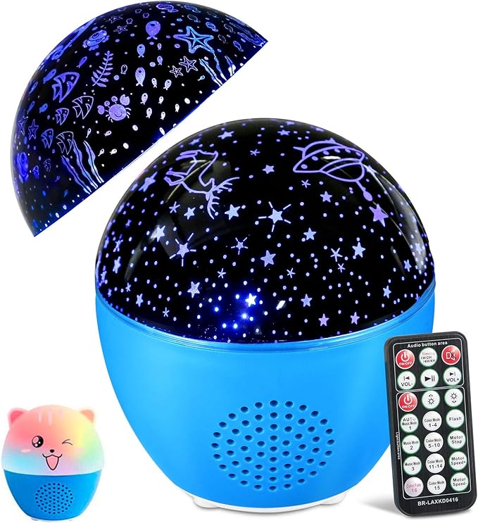 Waza Veileuse Enfant Led Lampe Projecteur Veilleuse Bebe Etoile Lampe Monde De La Mer 360 Rotation Romantique Rechargeable 3 Modes Luminaires Interieur Eclairage Pour Enfants