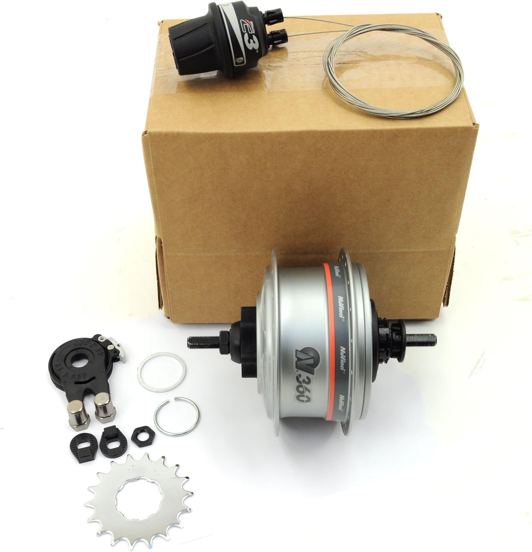 NuVinci N360 Internally Geared Rear 36H Bicycle Hub // Silver // Disc // OEM