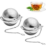 BESTONZON 2 Pcs Infusore a sfera da tè con gancio a catena in acciaio inossidabile