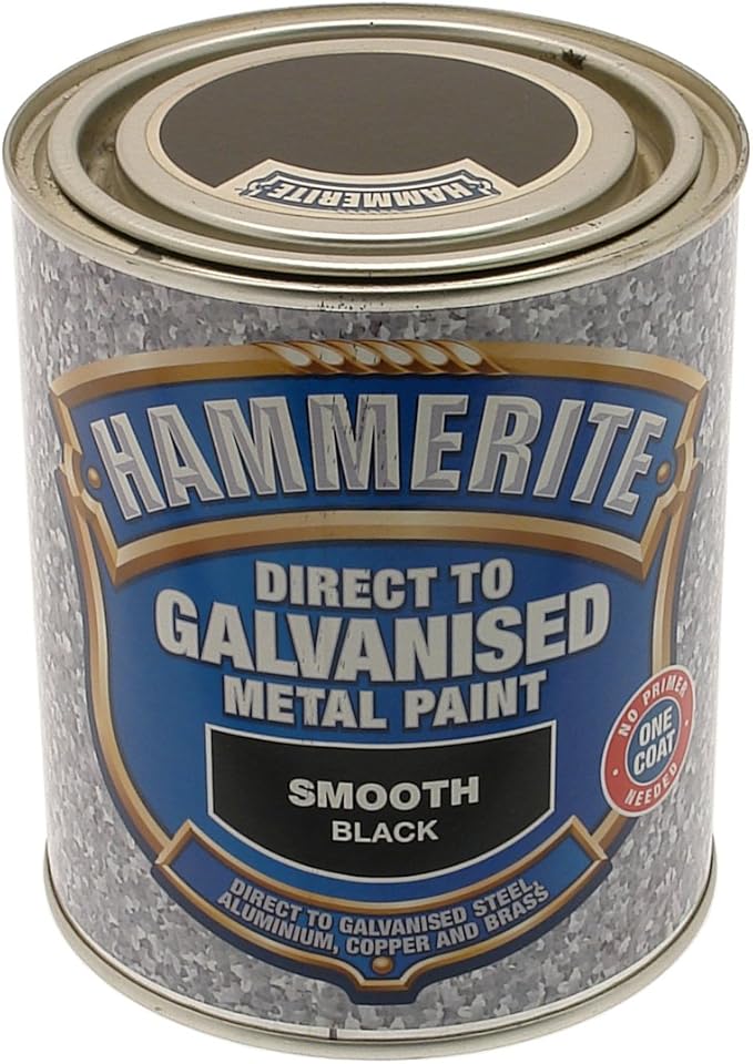 Hammerite 5097049 750ml Direct to Galvanised Metal Paint Black