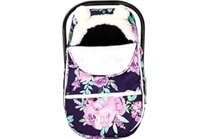 TANOFAR Winter Carseat Cover, Purple Cozy & Warm Cover, Infant Car Seat Canopy, Ultra-Soft Breathable Protect Baby from Cold 