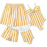 IFFEI Mommy and Me Family Matching Swimsuits Cut Out One Piece Bathing Suits Monokini Swimwear Beachwear