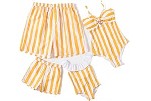 IFFEI Family Matching Swimsuits One Piece Bathing Suits Hollow Out Monokini Mommy and Me Swimwear Beachwear