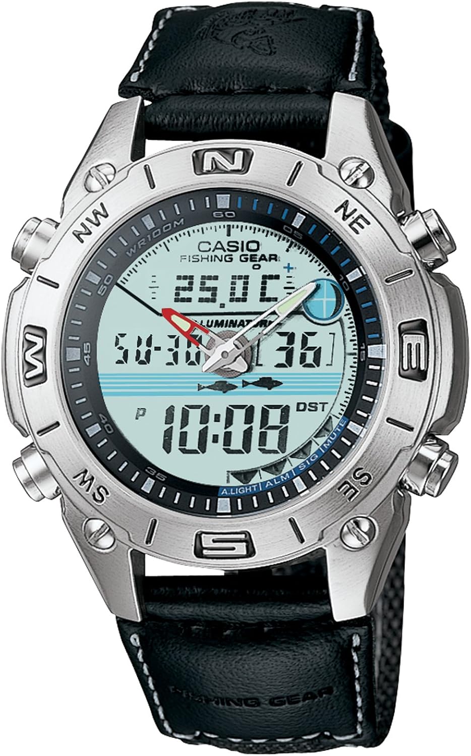 Amazon Casio Men s AMW702B 7AV Fishing Moon Phase Watch Watches
