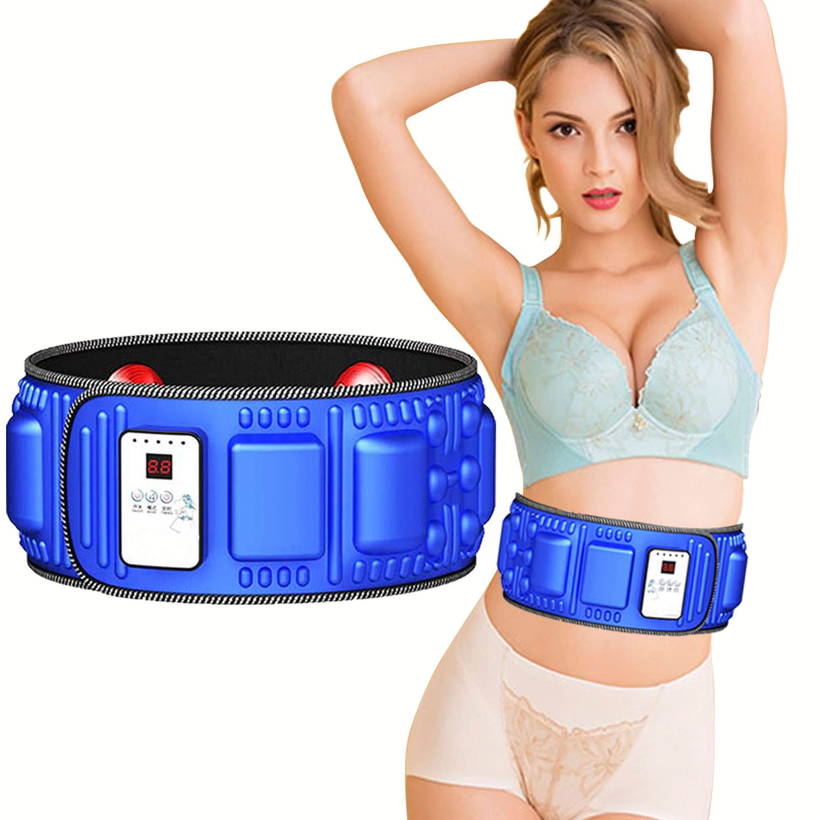 YRPRSODF Massage Slimming Belt, Wireless Electric Fat Burning Machine for Waist, Belly,Tummy, Abdomen, Hip Weight Loss, with 48 Vibrating Modes and 2 Heated Red Lamp, Improve Blood Flow for Women Men