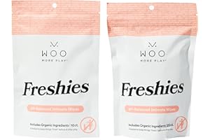 Woo More Play Freshies: All-Natural Feminine Intimacy Towelette Wipes with Coconut Water and Aloe Vera, Promotes Feminine Health & Helps Alleviate Irritation - Vegan and Cruelty Free (30 Count)