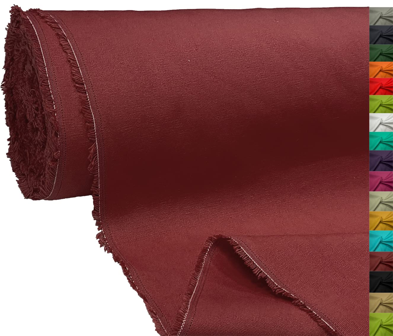 A-Express 100% Cotton Canvas Fabric Material Dressmaking Cloth Curtain Bags 145cm 57" Wide 250GSM Sold Per Meter - Half Meter 50cm x 145cm Maroon