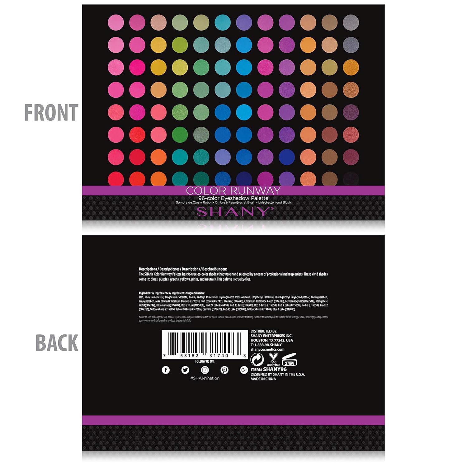 SHANY 96 Color Runway Matte Eye shadow Palette : Makeup Sets : Beauty