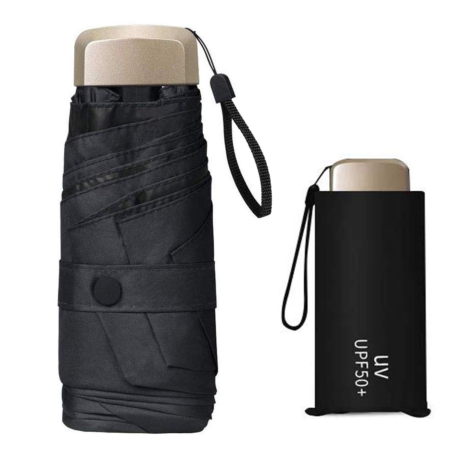 Jzhen Mini Travel Umbrella Compact Folding Umbrella Double Use Sun/Rain Umbrella for Women Men and Kids