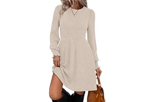 SAMPEEL Dresses for Women 2025 Long Sleeve Fall Fashion Casual Sweater Dress Trendy Outifts