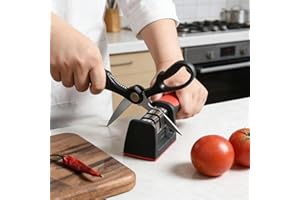 1PC-3 Stage Knife Sharpener, Kitchen Accessories for Steel Knives and Scissors, Aiding in Repair, Stainless Steel, Medium Gri
