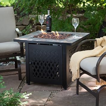 Uniflame Slate Mosaic Propane Fire Pit Table With Free Cover