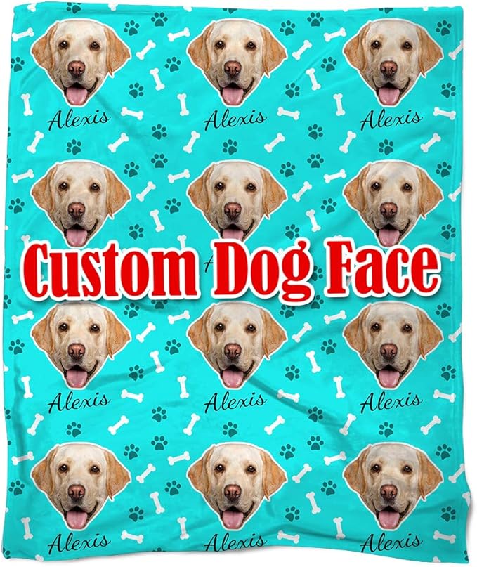 put your dog's face on a blanket