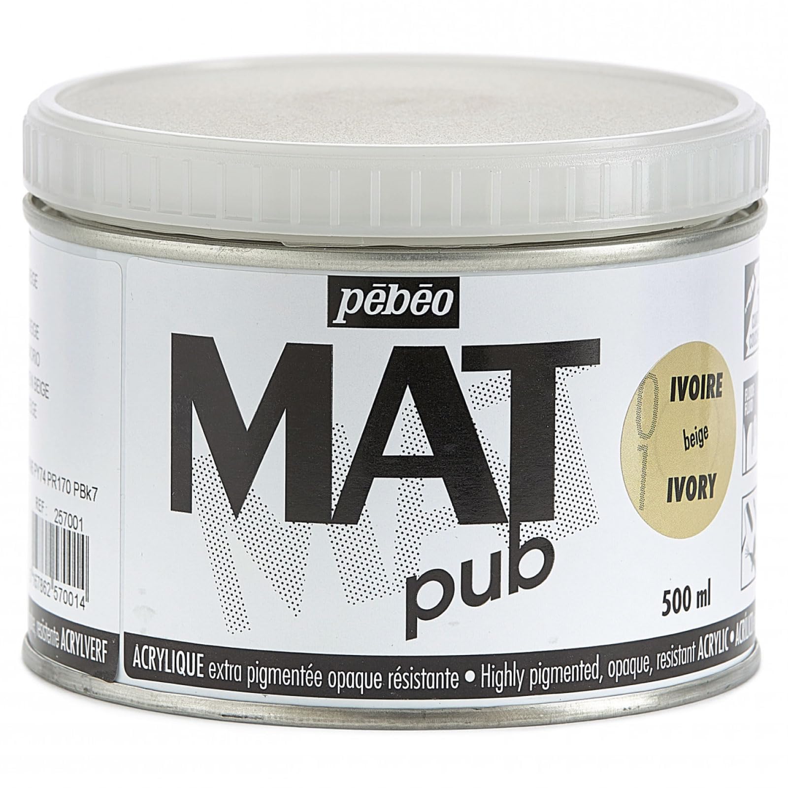 PEBEO Mat Pub 500ml Ivory Beige