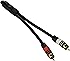 Monoprice 6inch Premium 3.5mm Stereo Female to 2RCA Male 22AWG Cable (Gold Plated) - Black