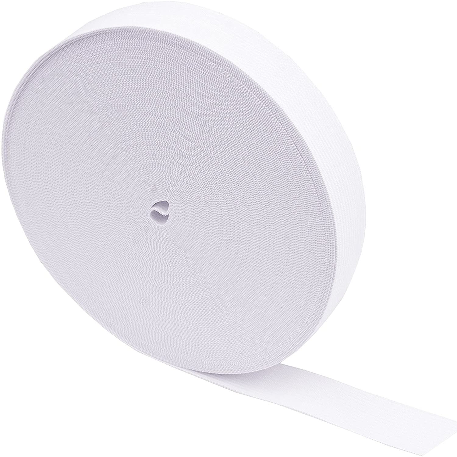 LATRAT Flat Elastic Bands, 20 mm Elastic Flat Sewing, Elastic Ribbon Bands for Personalised Clothes and Handmade DIY Items, 10 Metres (11 Yards) White