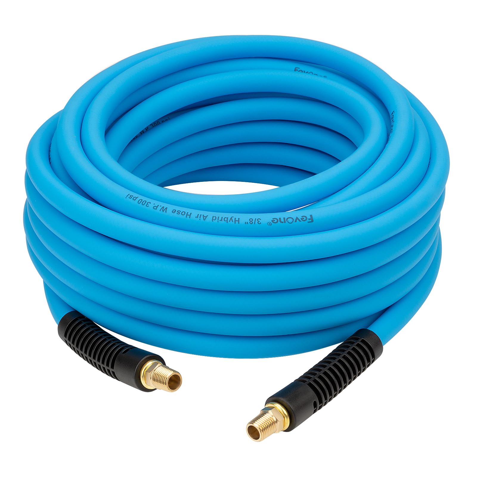 Photo 1 of Fevone Air Hose, 3/8 in. × 50 FT, Hybrid Polymer Air Compressor Hose with 1/4" MNPT Brass Fittings, 300 PSI, Flexible Lightweight, Durable (AH1)