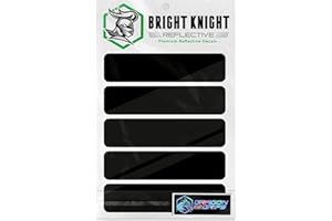 BRIGHT KNIGHT DECALS Bright Knight Reflective Motorcycle Helmet Stickers, 5 Pcs Black Reflective Stickers for Helmet with 3M Retro-Reflective Vinyl, Self-Adhesive Waterproof Hard Hat Reflective Stickers Motorcycle Decal