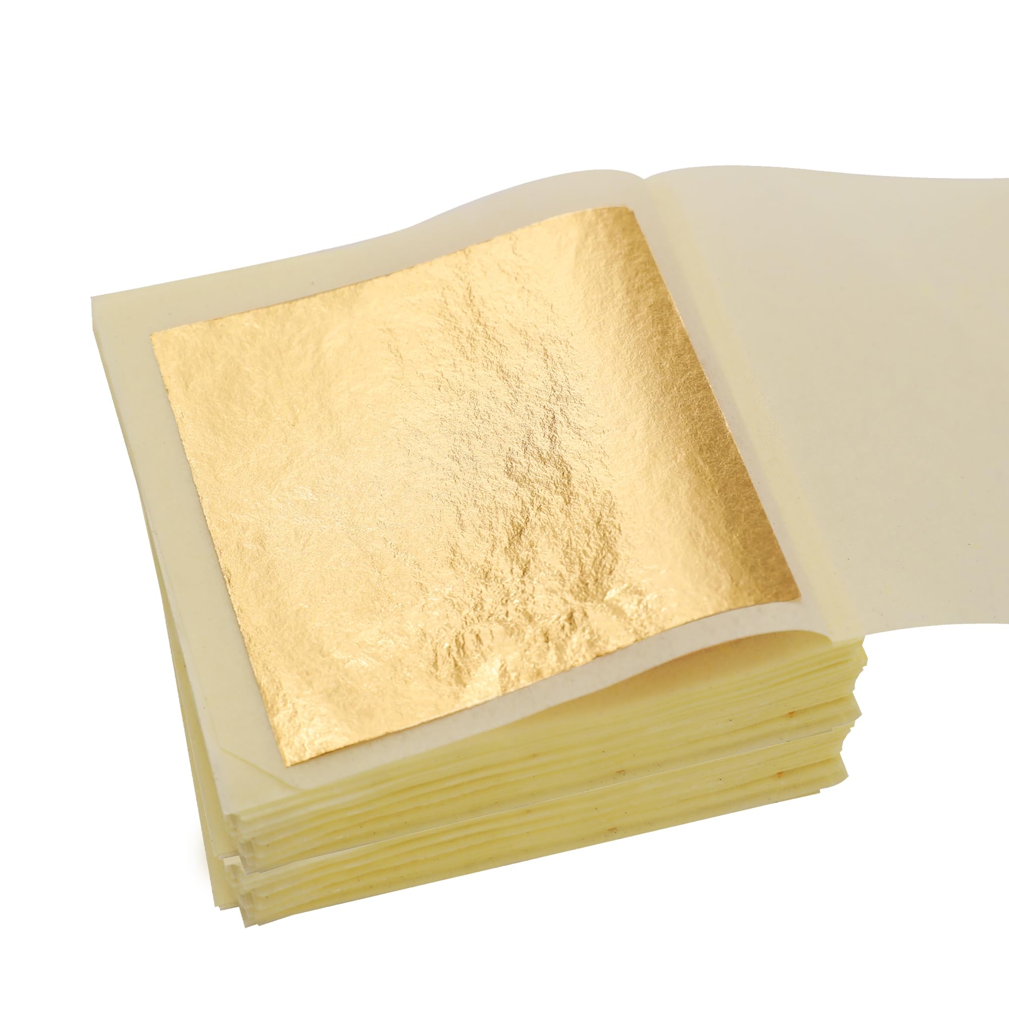 100 Sheets of Gold Leaf Sheets, Simulated Gold Foil Paper for Nail Art, Art Creations, Photo Frame Decoration, Home Furnishings and Multi-Art Decoration, 5 x 5 cm