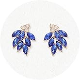 Rhinestone Stud Earrings for Women Small Dainty Crystal Cluster Drop Earrings for Girls Cute Costume Jewelry for Bridal Wedding Party Gift