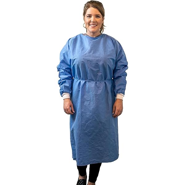 Disposable Isolation Gowns Blue, 10 Gowns - Long Sleeve PPE Gowns - View #11