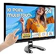 Prechen 24 Inch Touchscreen Monitor, IPS FHD 1080P Touch PC Display with HDMI & VGA & USB, 75Hz, VESA, Built-in Speakers, Computer Touch Screen for Gaming & Business