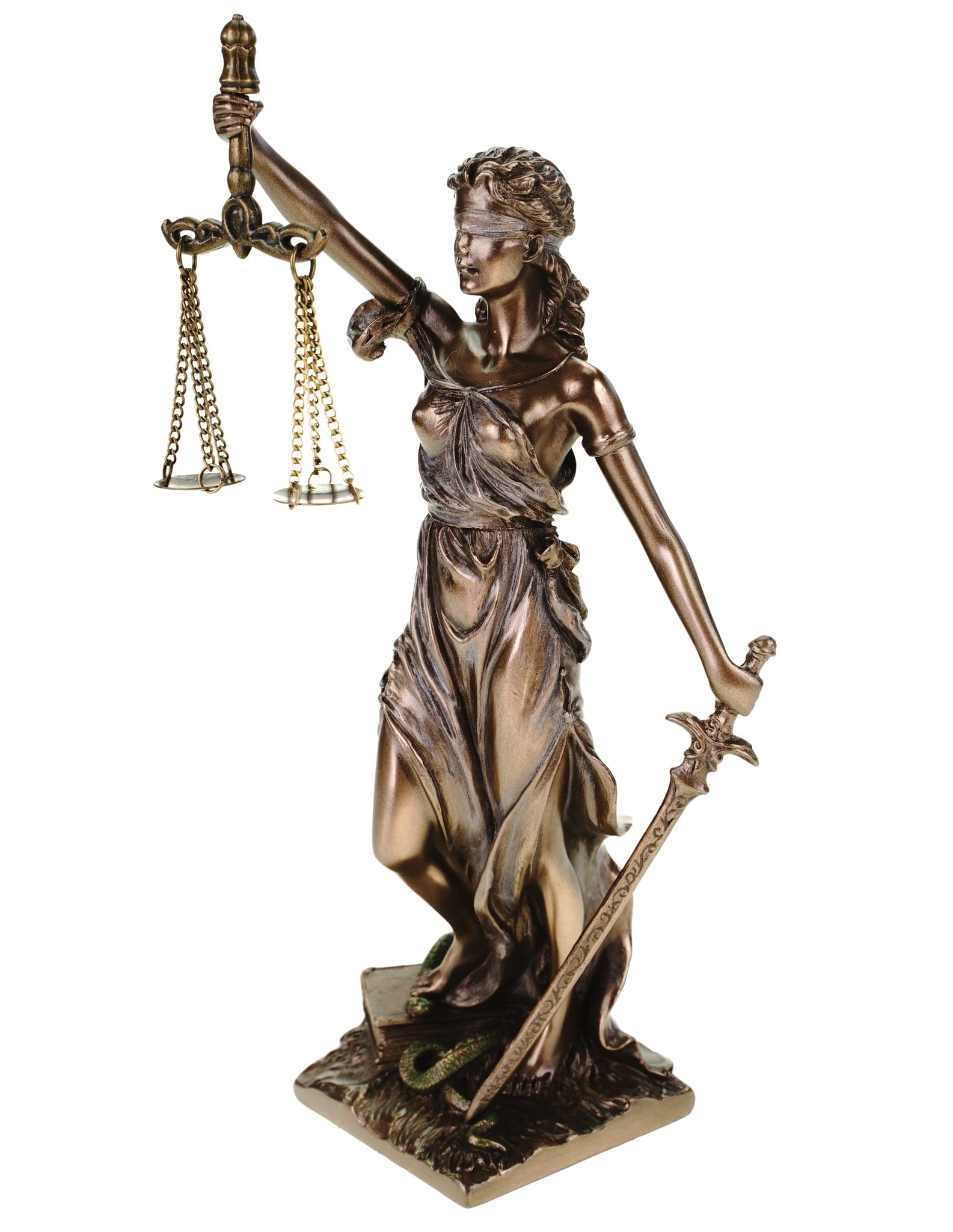Justitia figure bronzed, sculpture, Roman gods 21 cm
