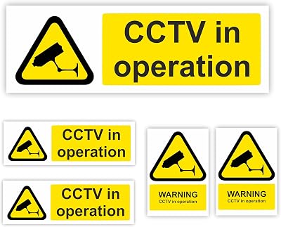 Conjured CCTV Stickers 5-Pack Security Signs for Office Home Car Vehicles