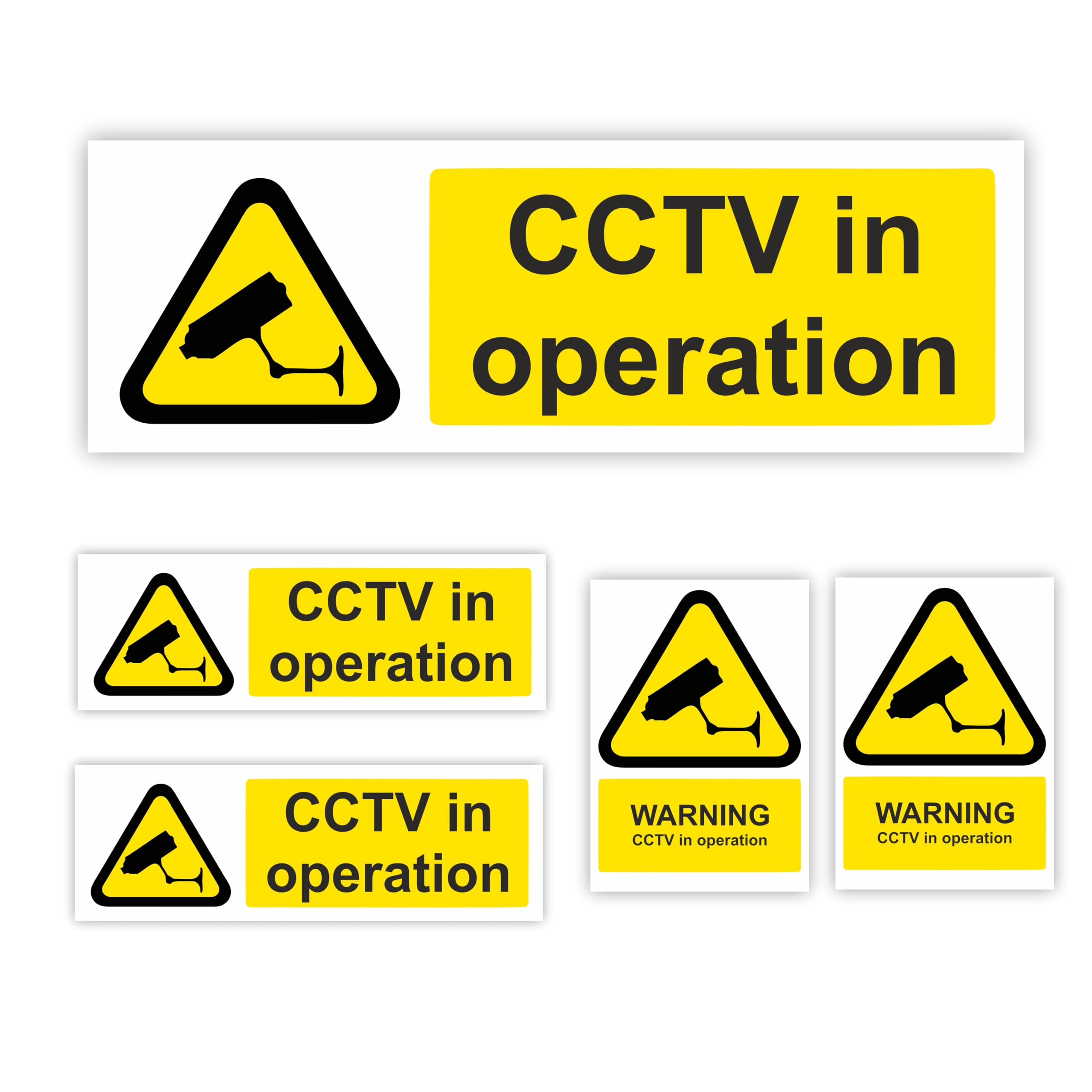 CCTV Stickers For Commercial and Domestic Use 5-PACK Security Signs for Office, Car, House, Window, Doors/CCTV in Operation Sticker in Various Shapes and Sizes To Use for Security Deterrence — image 1