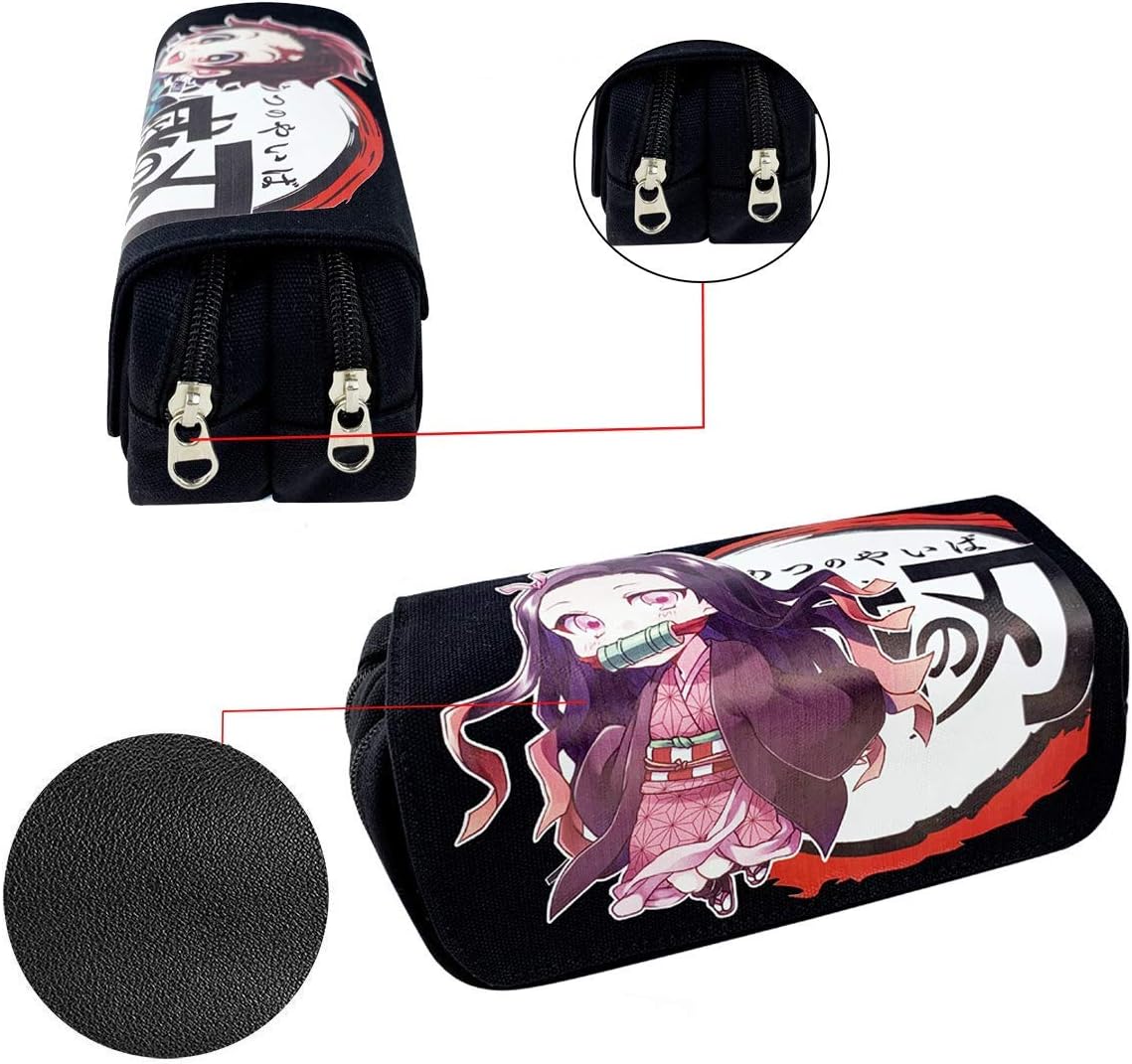 アニメ 鬼滅の刃 大容量 多機能ペンケース 筆箱 化粧ポーチ 男女兼用(かまど ねずこ)