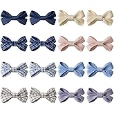 Panpinmama Baby Girls Hair Bows Set, 16 Pack Infant Hair Clips Fully Covered Barrettes, Toddler Hair Accessories for Babies, Kids Newborn Fine Hair in Pairs