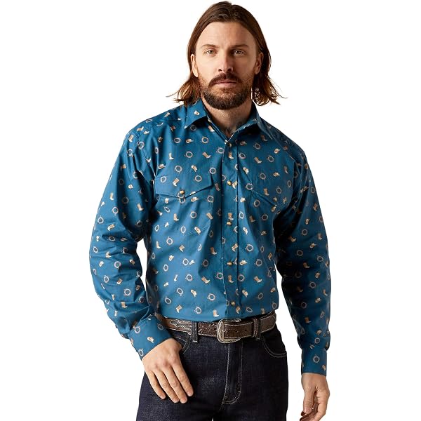 ARIAT Men's Pascual Classic Fit Casual Shirt - Woven Poplin With Extra Length - View #3