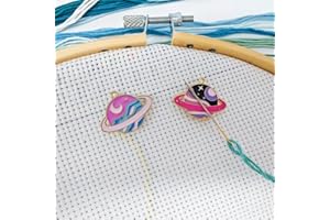 MAGNEECH 2pcs Planets Needle Minder，Magnetic Needle Minders for Cross Stitch and Embroidery - Keep Your Needles Secure