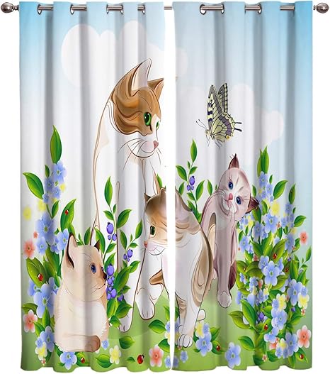 gatos cortinas para ventanas cortinas