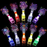 QLALLZDQ 40 Pcs Halloween Finger Lights, Neon Space Party Favors Bulk Set | 40 pcs, 10 neon space designs for Halloween party favors, goodie bag fillers and trick or treat handouts.
