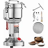 VEVOR 300g Electric Grain Mill Grinder, High Speed 1500W Commercial Spice Grinders, Stainless Steel Pulverizer Powder Machine