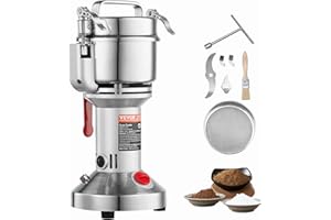 VEVOR 300g Electric Grain Mill Grinder, High Speed 1500W Commercial Spice Grinders, Stainless Steel Pulverizer Powder Machine