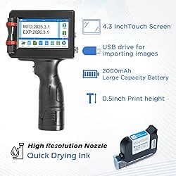 ZHONGMIN Handheld Inkjet Printer with 42ml