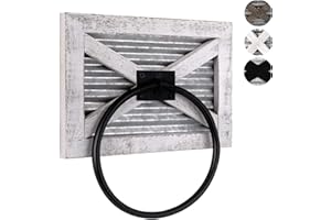 Autumn Alley Farmhouse Decor Hand Towel for Bathroom - Rustic Hand Towel Holder - Rustic Towel Rack Holder, Wall Mounted, Bathroom Decor Towels Mix of Wood (White)