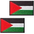 TXSN 2PCS Palestine Flag Patches, Tactical Palestine Patches Hook & Loop Fasten Full Embroidery Badge for Caps Bags Vests Jackets Backpacks Uniforms