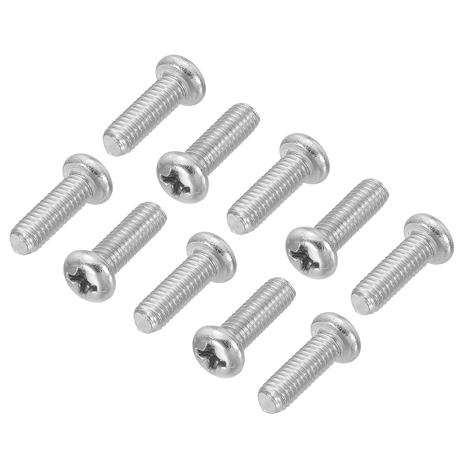PATIKIL Phillips Pan Head Screws, 60 Pack M4-0.7 x 12mm 304 Stainless Steel 18-8 Full Thread, Pan Head Machine Phillips Drive Screw — image 1